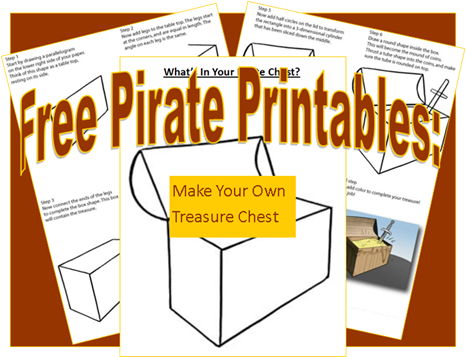 466x357 Pirate Printables Draw Your Own Pirate Chest Pirate Theme