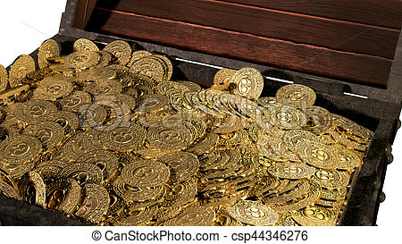 450x273 Pirate Treasure Chest. 3d Render. Pirate Treasure Chest Stock
