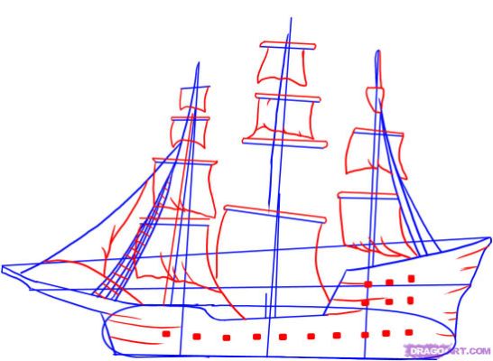546x400 How To Draw A Pirate Ship, Step Draw Pirate Ships