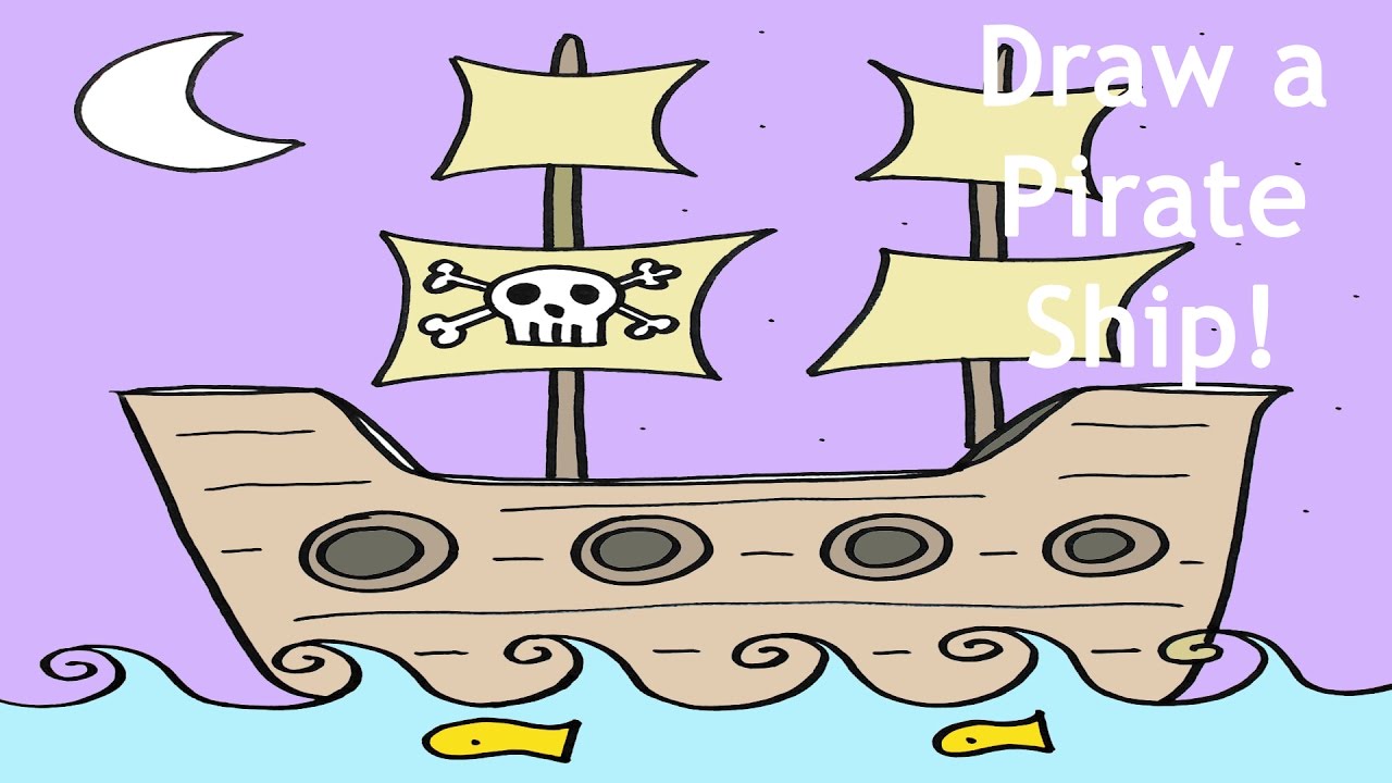 1280x720 How To Draw A Pirate Ship Step By Step Easy Drawing Lesson