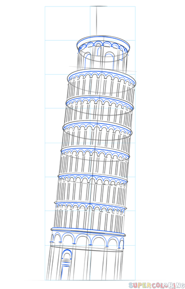 368x575 How To Draw The Leaning Tower Of Pisa Step By Step Drawing Tutorials