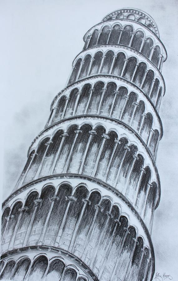 571x900 The Leaning Tower Of Pisa Painting By Kathy Karas