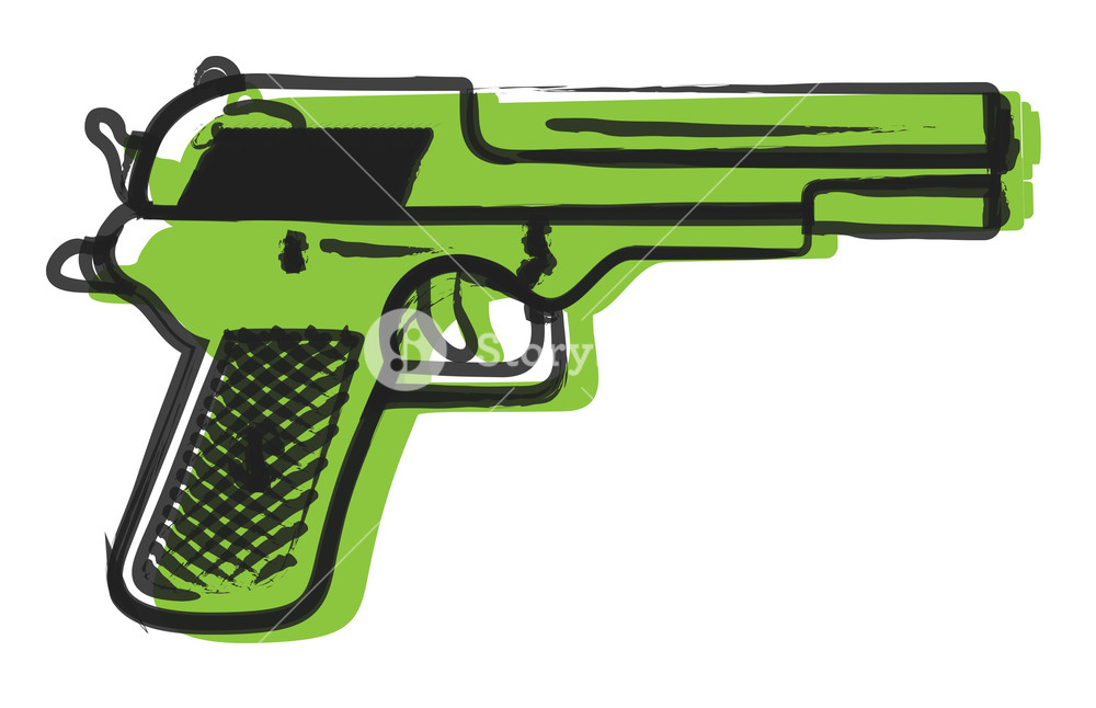 1000x646 Retro Gun Drawing Royalty Free Stock Image