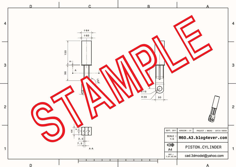 900x636 Detail Piston Drawing By Cad Model