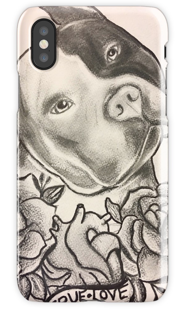 600x1000 Pitbull Sketch Iphone Cases Amp Skins By Abstractbymina Redbubble