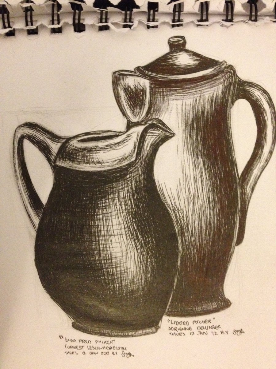 900x1200 Pitcher And Jug Drawing In Black Pen By Ashlin422