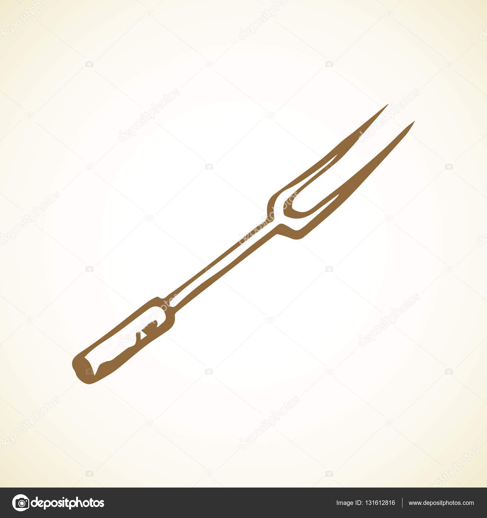 1600x1700 Fork For A Barbecue. Vector Drawing Stock Vector Marinka