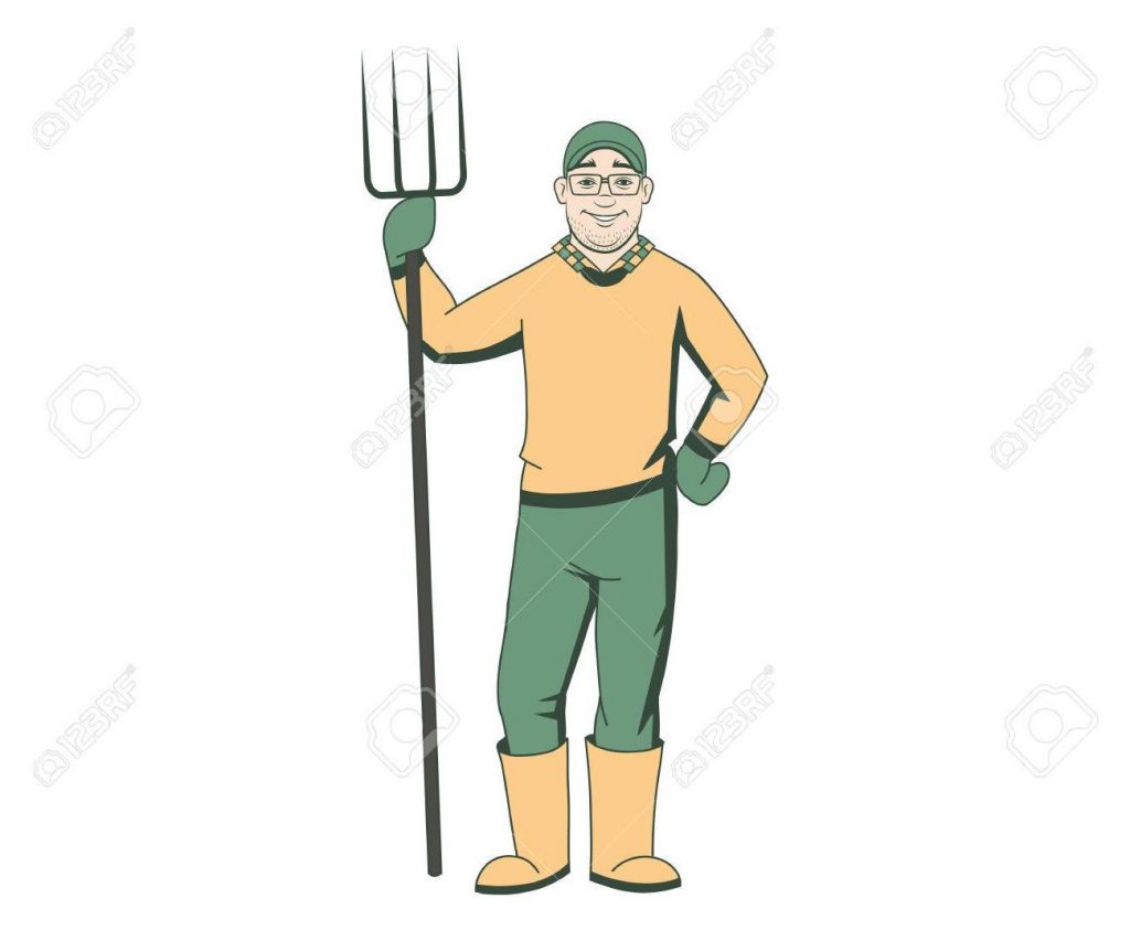 1024x853 Top 10 Best Cartoon Farmer With Pitchfork Vector Illustration