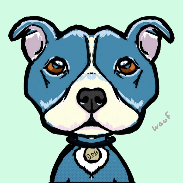 600x600 Cartoon Pit Bulls Drawing Pit Bull Love Art Print Animals
