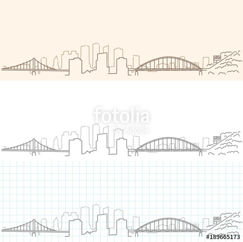 500x499 Pittsburgh Hand Drawn Skyline Stock Image And Royalty Free Vector