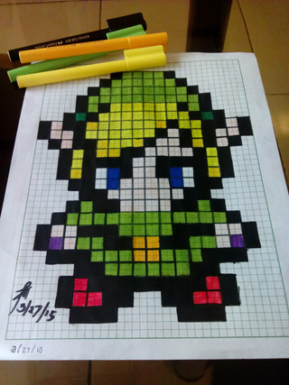320x427 My First Pixelated Drawing Link Of Legend Of Zelda