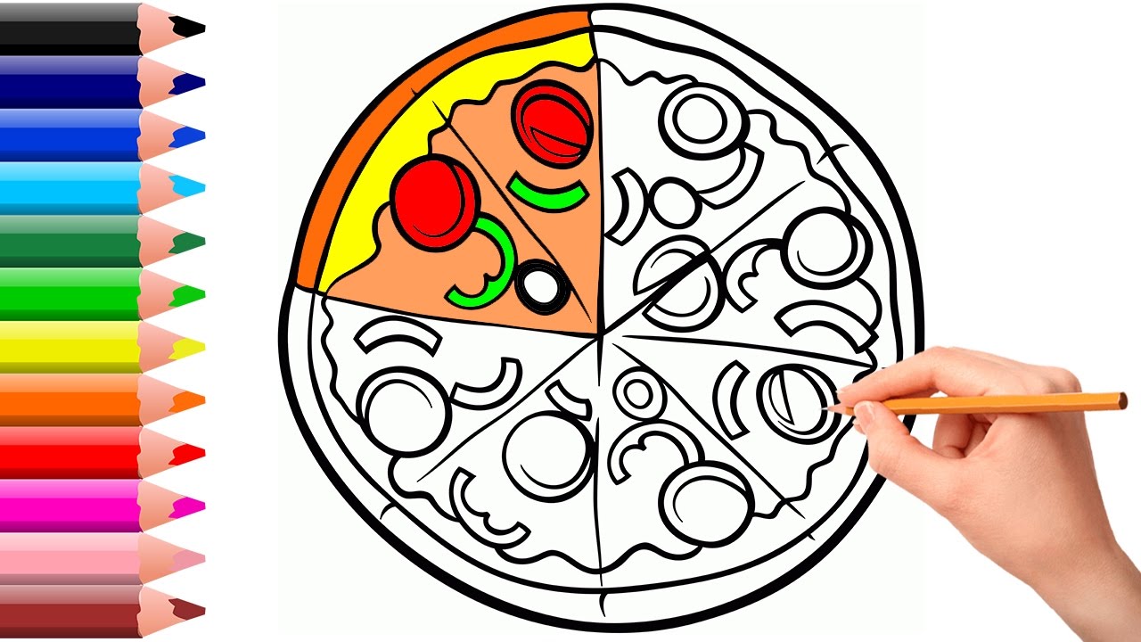 1280x720 Coloring Pizza With Colored Markers