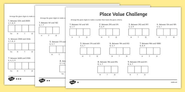630x315 Place Value Challenge Worksheet Activity Sheet