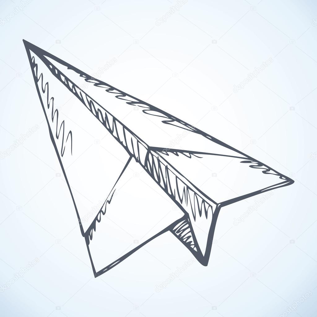 1024x1024 Paper Airplane. Vector Drawing Stock Vector Marinka