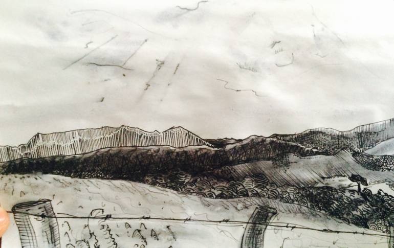 770x485 Saatchi Art Peninsular To Retinto Plains. Drawing By Nathaniel Newell