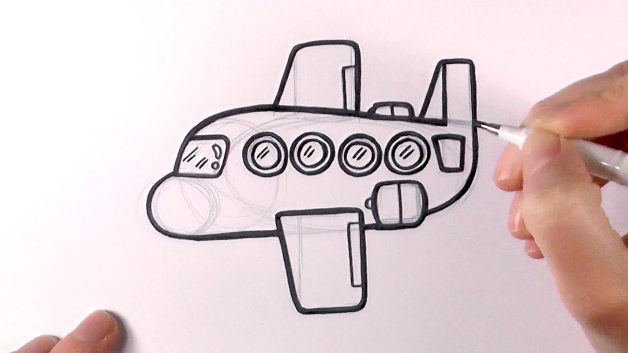 1280x720 How To Draw A Cartoon Plane