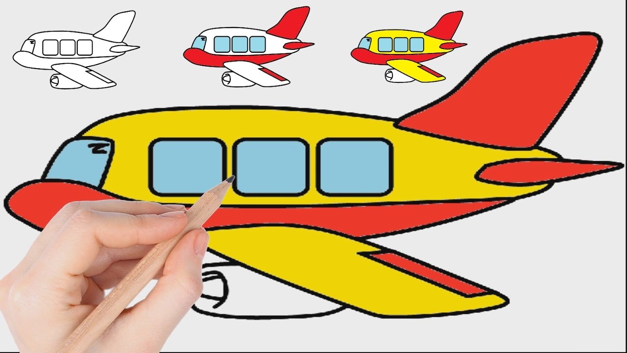 1280x720 Plane Coloring Pages For Kids To Learn Colors L Drawing Coloring
