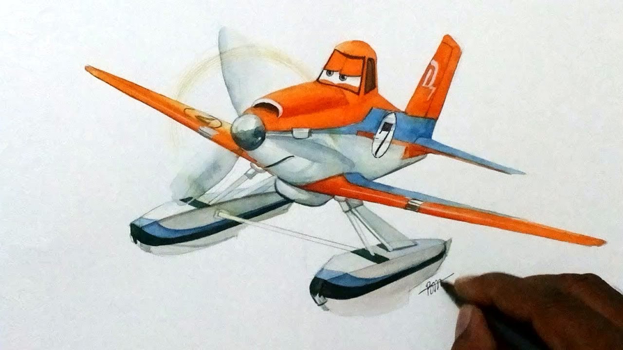 1280x720 How To Draw Cute Dusty Crophopper From Disney's Planes