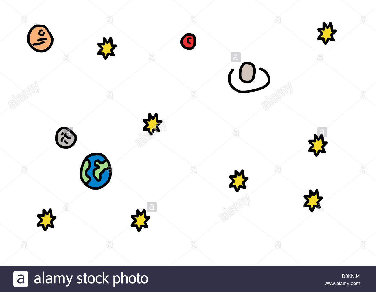 1300x1009 Starry Universe With Stars Planet Earth Drawing Illust Stock Photo