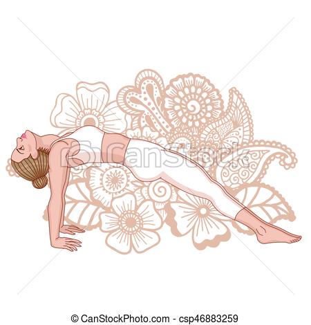 450x470 Women Silhouette. Upward Plank Pose. Purvottanasana. Women