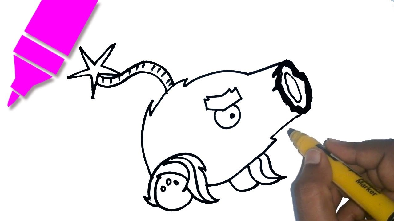 1280x720 How To Draw Coconut Cannon Plants Vs Zombies Easy Step By Step