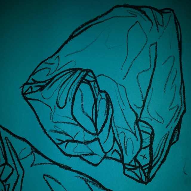 640x640 Plastic Bag Drawing. Oil Pastel On Paper.