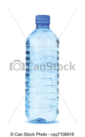 293x470 Blue Water Bottle On White Background. Vector Illustration Vector