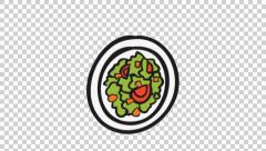 240x136 Food In A Plate Line Drawing Animation Transparent Background ~ Hi