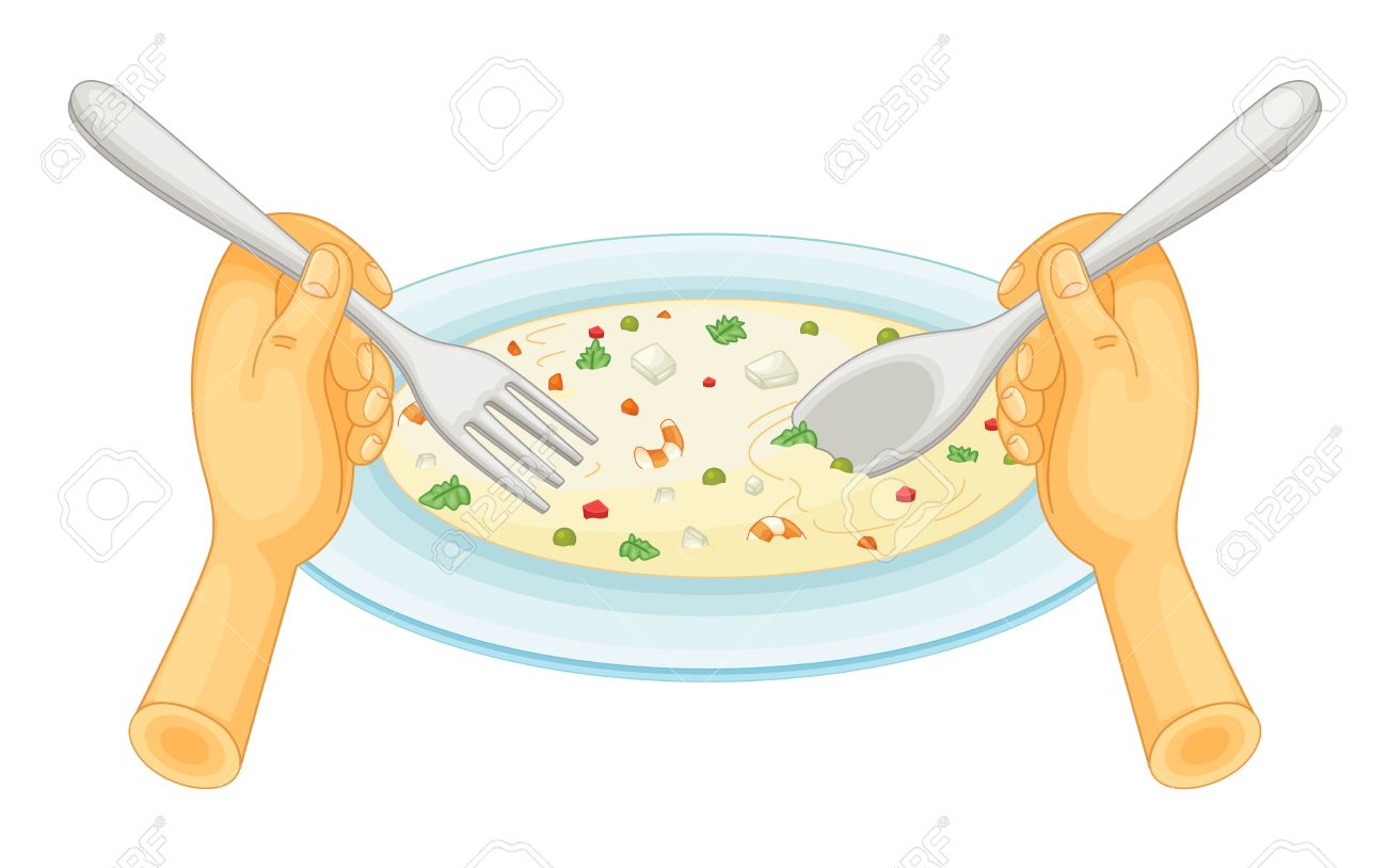 1300x814 Illustration Of Eating A Plate Of Food Royalty Free Cliparts