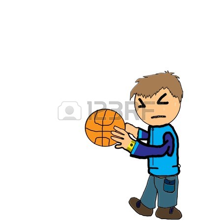 450x450 Kid Drawing A Boy Playing Basketball Stock Photo, Picture