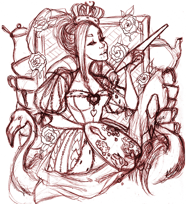 600x656 A Queen Of Hearts Playing Card Through Collaboration