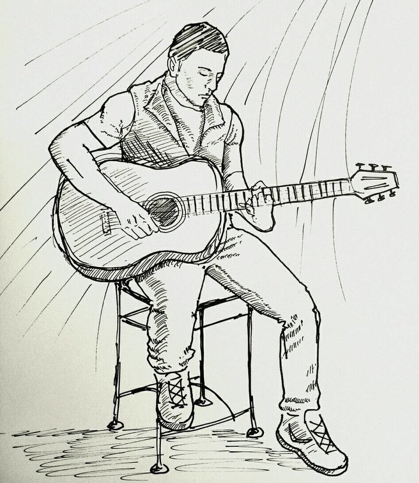 Playing Guitar Drawing at GetDrawings.com | Free for personal use