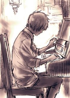 236x333 Anime Girl Playing Piano Drawing