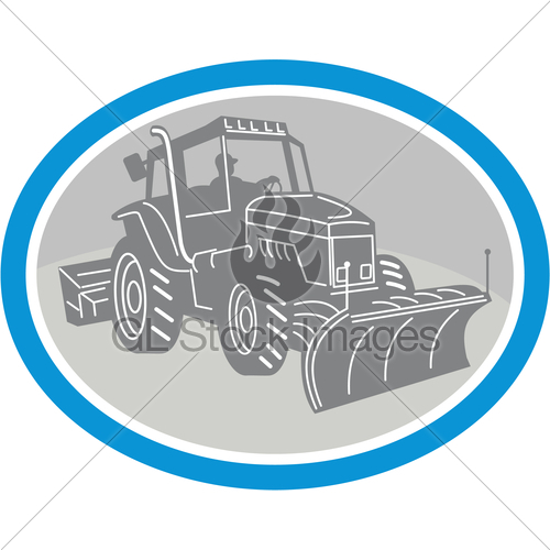 500x500 Snow Plow Truck Oval Retro Gl Stock Images