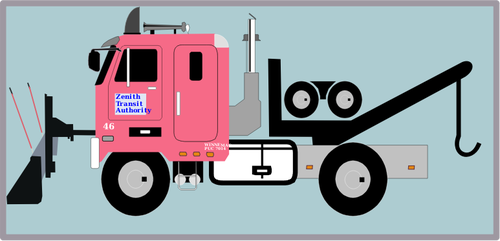 500x241 Tow Truck With Snow Plow Vector Image Public Domain Vectors
