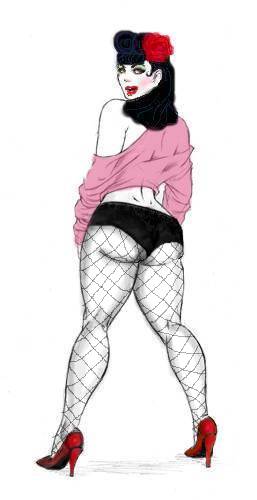 257x500 Plus Size Pin Up Drawing By Emanoellewoodall