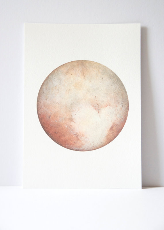 570x798 Pluto Watercolour Planet Art Planet Watercolor Moon Print
