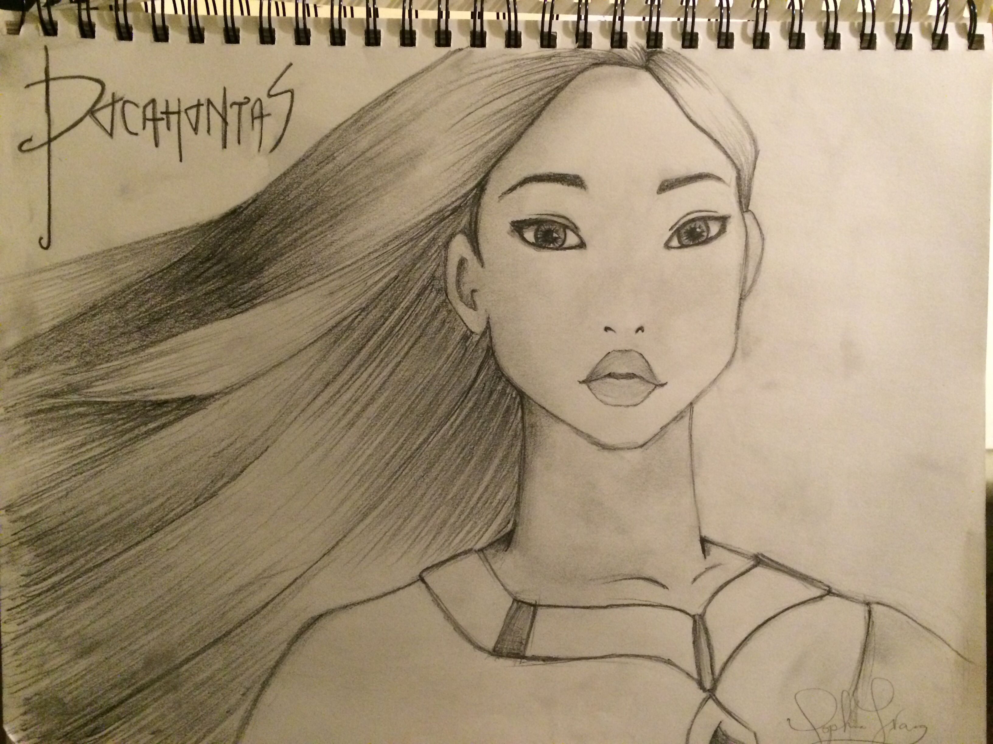 3264x2448 Pocahontas Pencil Drawing Artistic Aspirations