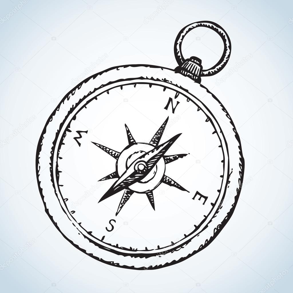 1024x1024 Compass. Vector Drawing Stock Vector Marinka