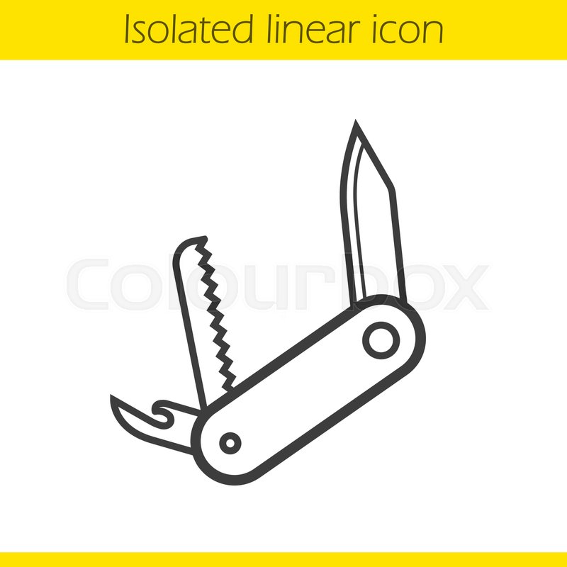 800x800 Pocket Knife Linear Icon. Penknife. Thin Line Illustration
