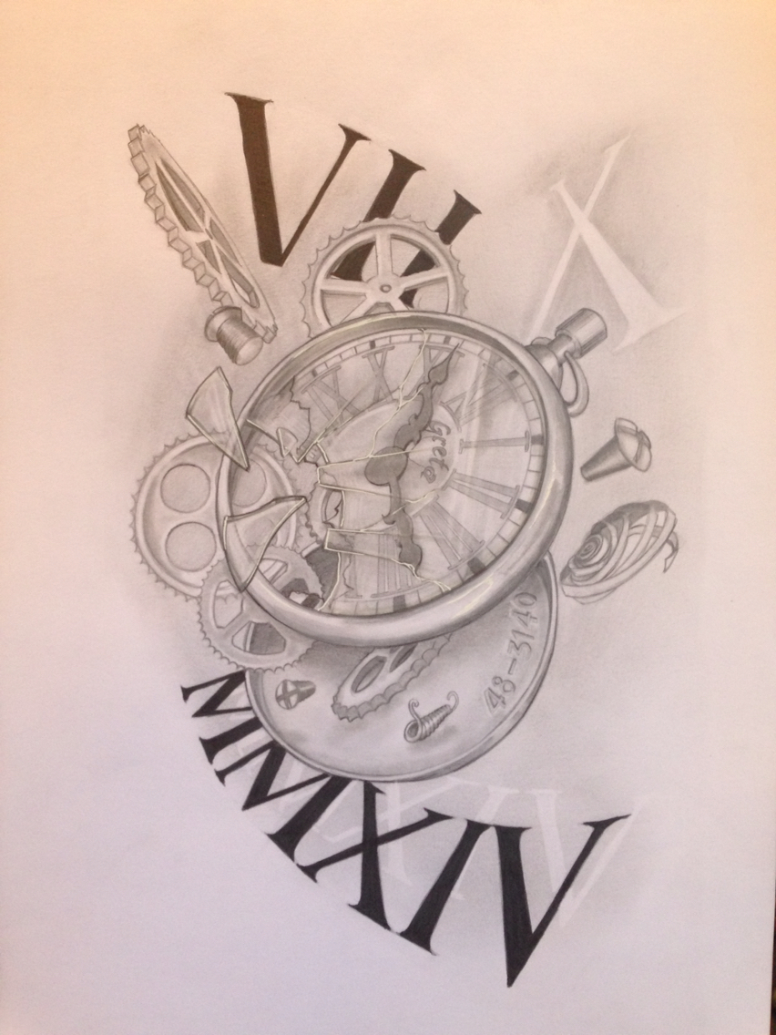 852x1136 Broken Pocket Watch Drawing Broken Pocket Watch Drawing