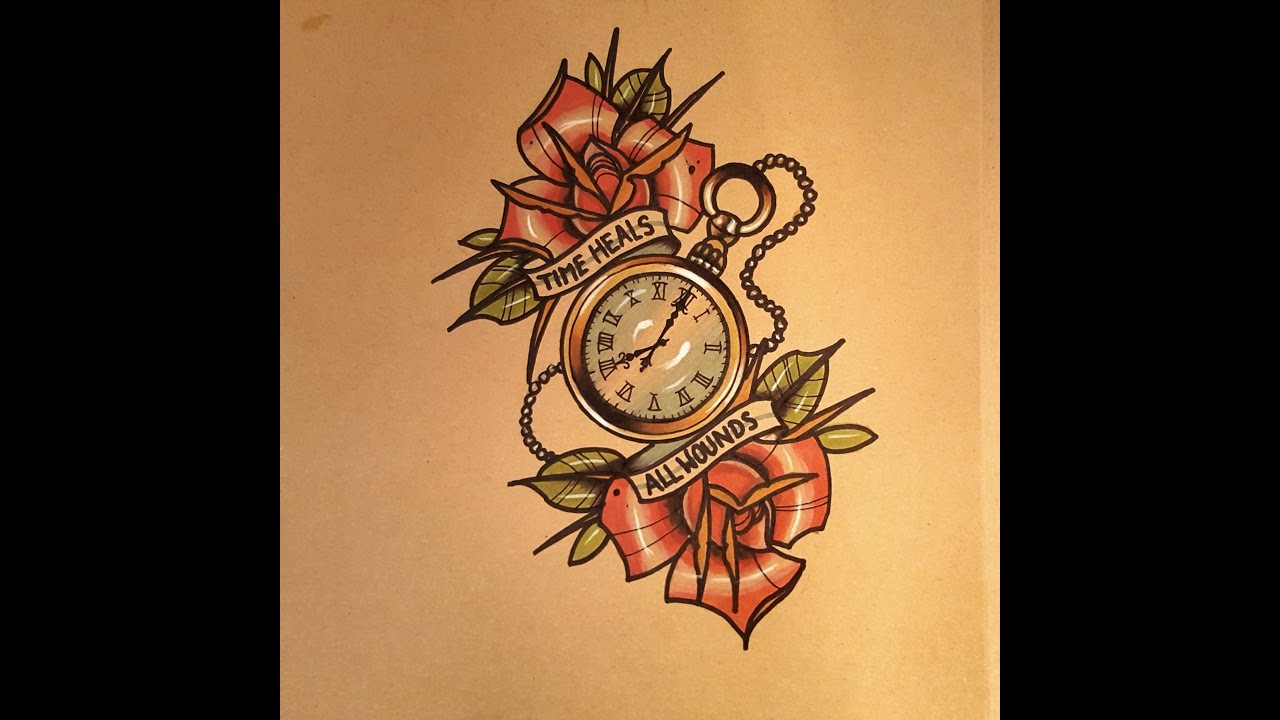 1280x720 How To Draw A Pocket Watch Tattoo