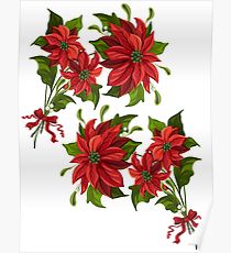 210x230 Poinsettia Drawing Posters Redbubble