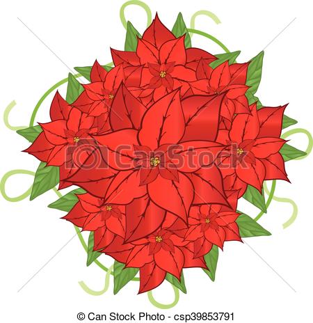 450x464 Poinsettia Vector Flower 2. It Is Vector Illustration