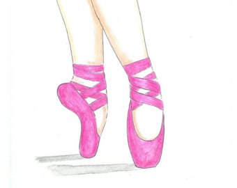 340x270 Pointe Shoe Drawing Etsy Au
