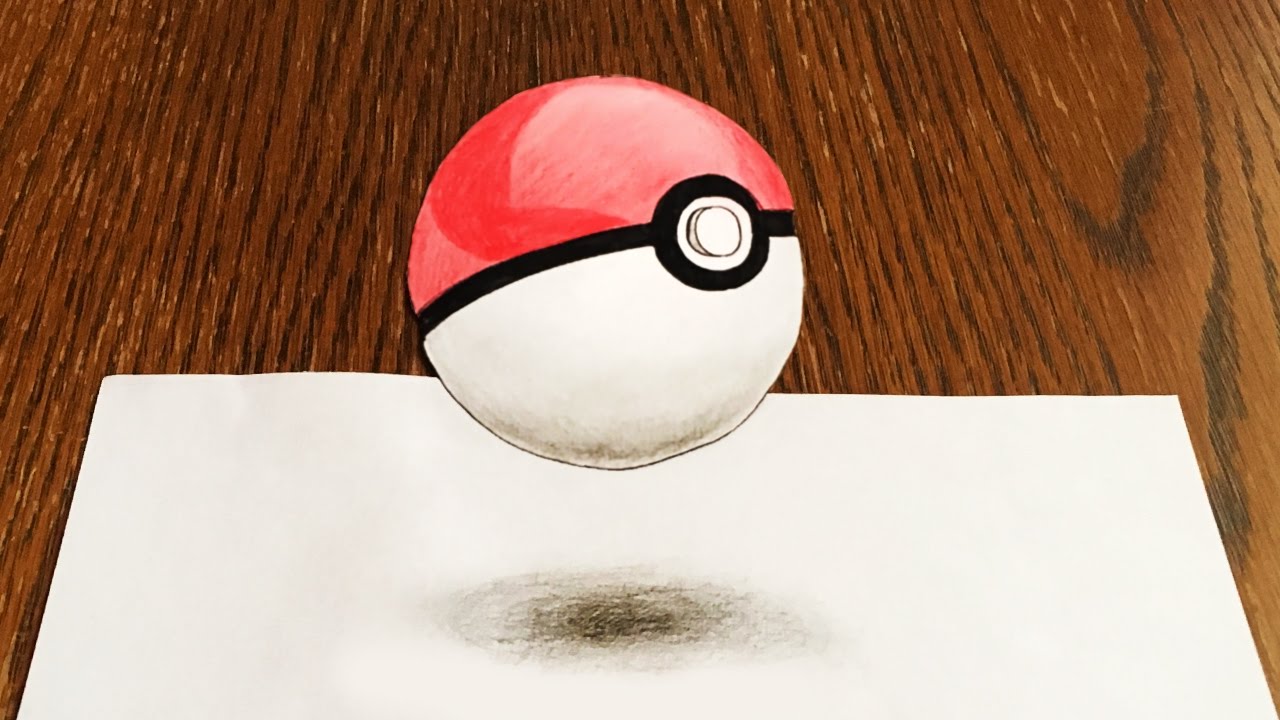 1280x720 How To Draw Pokeball. 3d Artistic Drawing