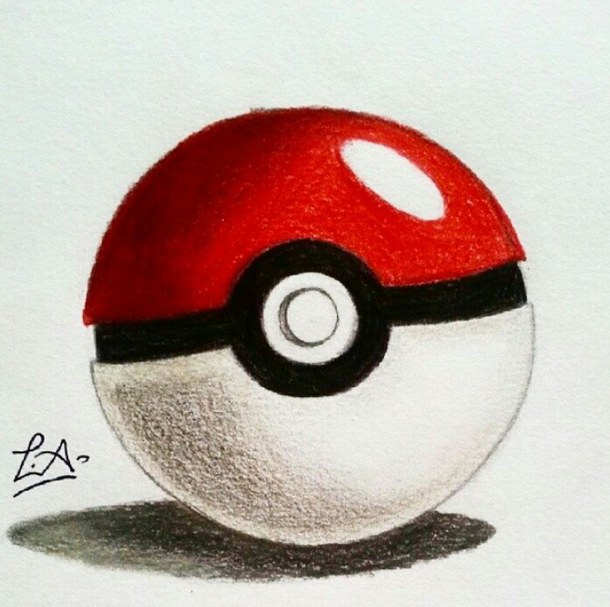 610x607 Pokeball Drawing I Drew Using Fabercastell Coloured Pencils