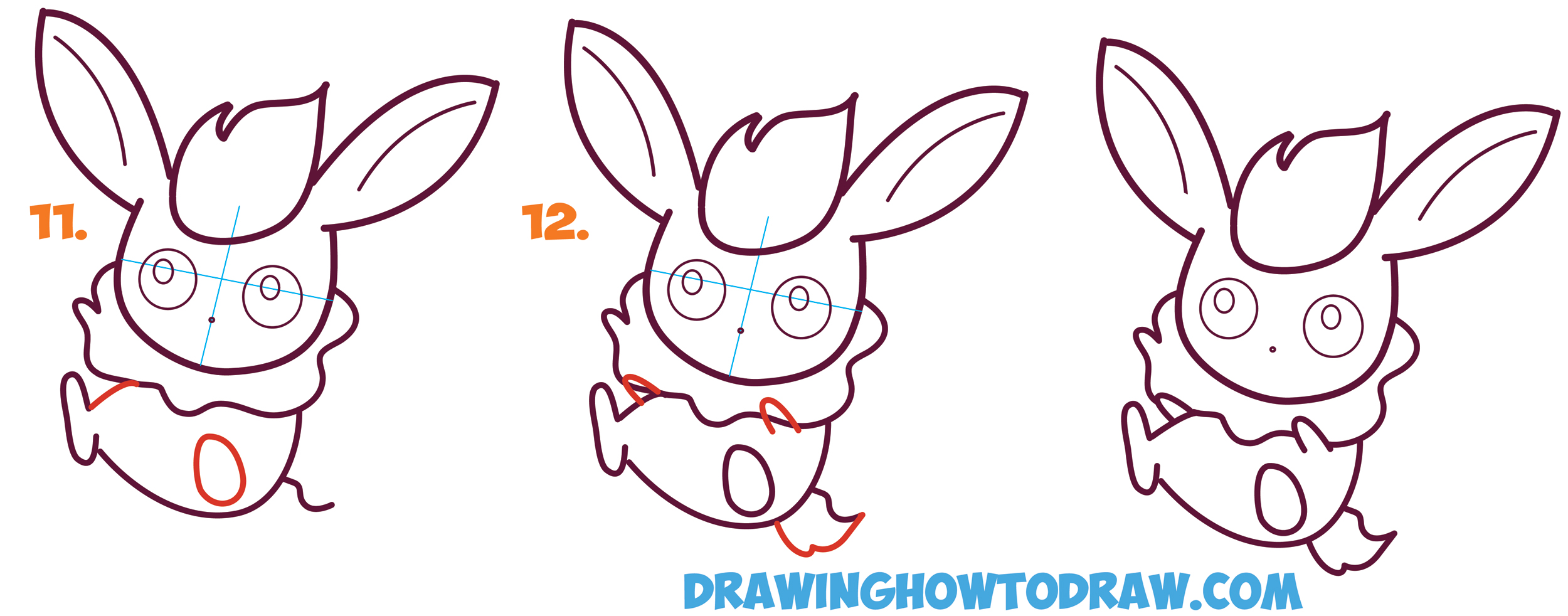 2500x982 How To Draw Flareon In Cute Kawaii Chibi Baby Style