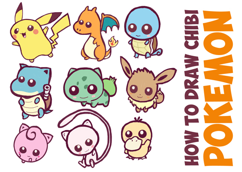500x356 How To Draw Cute Baby Chibi Pokemons