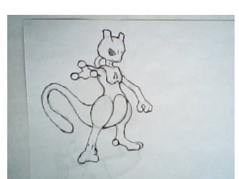 480x360 Drawing Mewtwo From Pokemon (Step By Step Drawing)